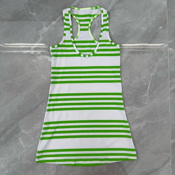 Women’s Lululemon Cool Racerback Striped Tank Top Ocean Stripe Frond Size 2 - Picture 3 of 16